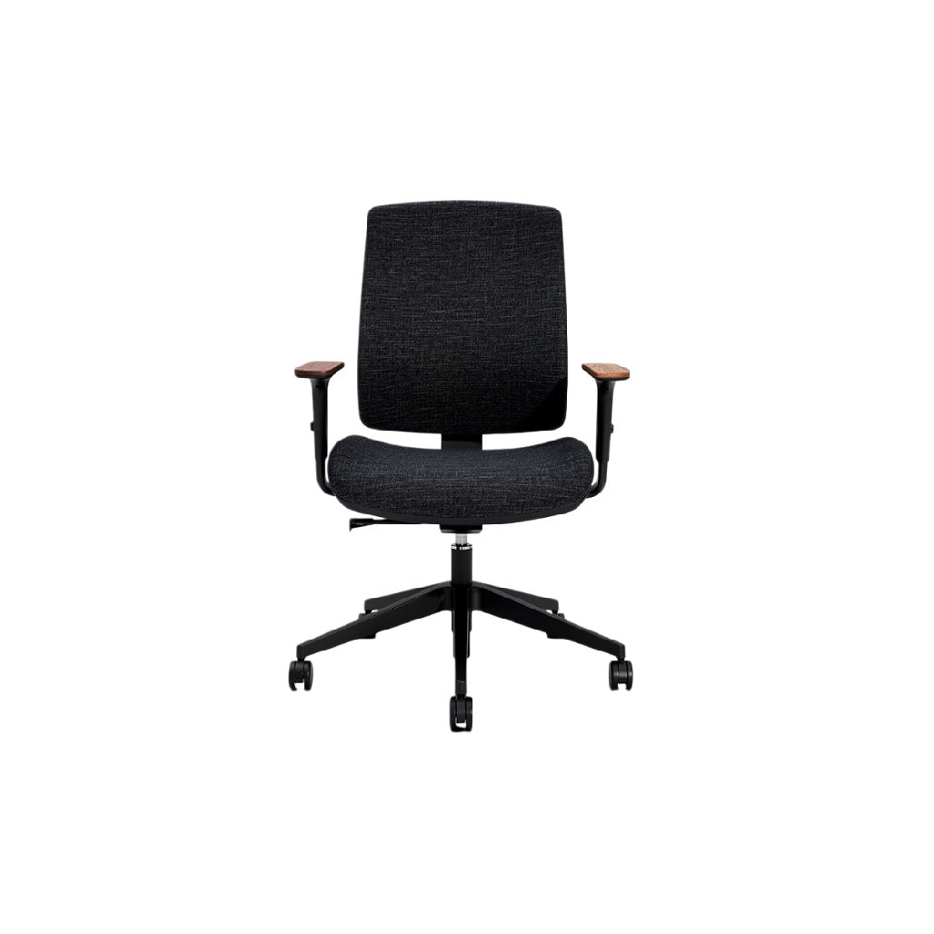Modern Ergonomic Office Chair with Wooden Armrests