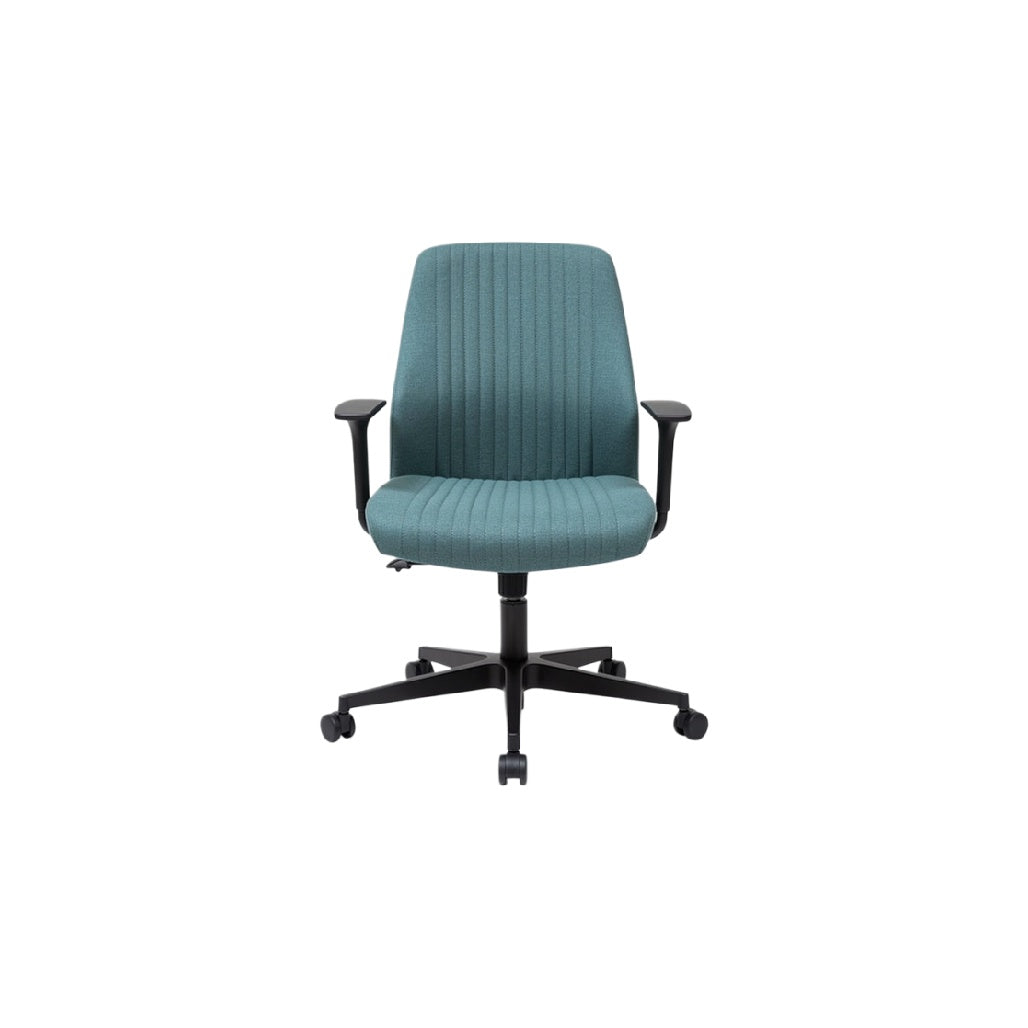 Modern Teal Office Chair with Adjustable Arms and Wheels