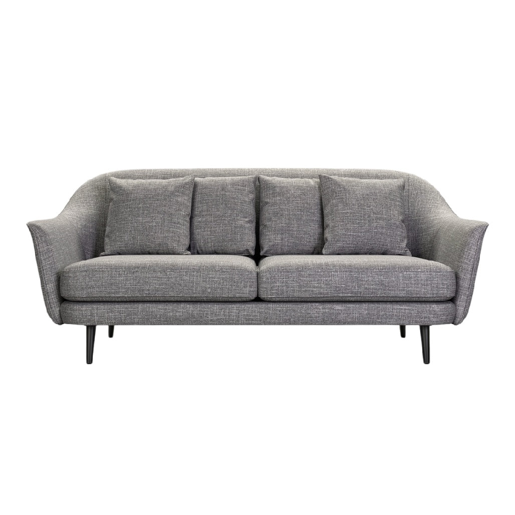 Modern Gray Upholstered Sofa with Cushions