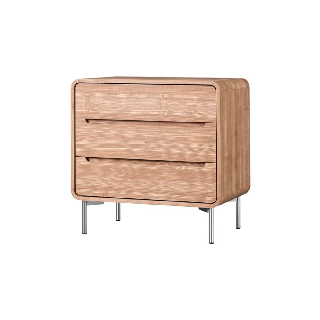 Modern Wooden Nightstand with Two Drawers