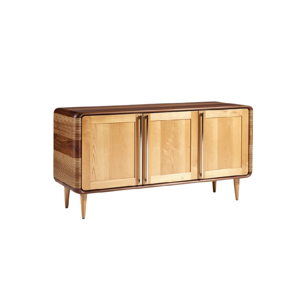 Mid-Century Modern Wooden Sideboard with Three Doors